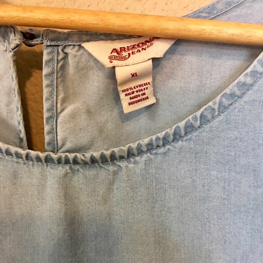Adorable Denim Color Ruffle Shirt - Picture 4 of 4